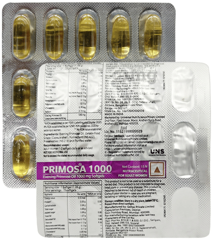 Primosa 1000 Evening Primrose Oil Softgel