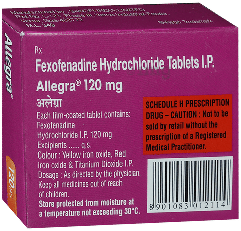 Allegra 120mg Tablet - Image 3