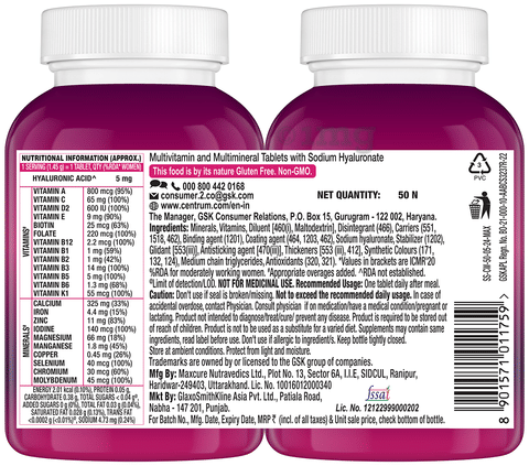 Centrum Women Vegetarian Tablets for Muscles, Heart, & Immunity | World's No.1 Multivitamin & Multimineral - Image 2